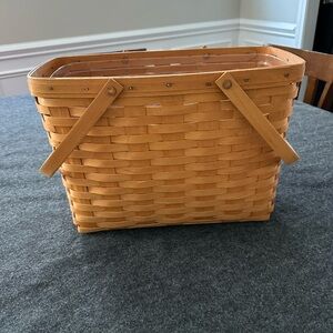 Longaberger Magazine Basket with protector.